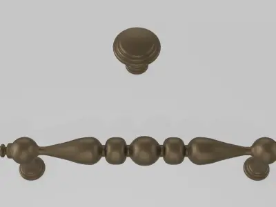 Bronze Furniture Handle 5 3D model
