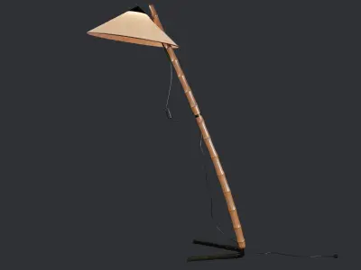 Bamboo floor lamp 3D model