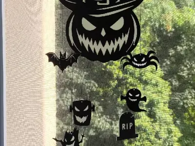 Glow in the Dark Halloween Mobile STL 3D print model