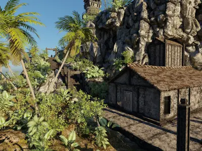 Island Watch Tower Scene 3D model