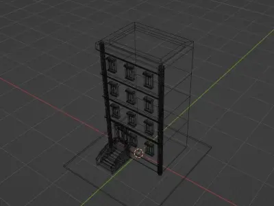 Cartoon Building Low-poly 3D model