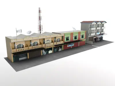 Store Shop Trade Building indonesian Low-poly 3D model