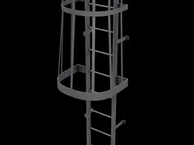 Ladder Cage - Safety Step Low-poly 3D model