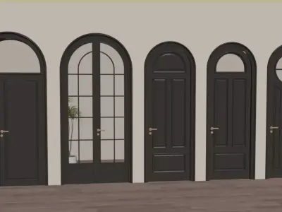 Vintage wooden door 3D model