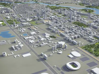 Astana - City 3D Model Low-poly 3D model
