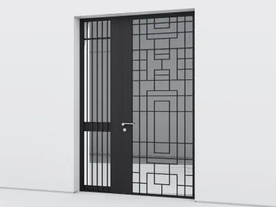 Aluminium door 312 3D model
