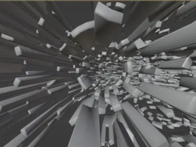 SciFi Tunnel Time Warp Portal or  tunnel animation Low-poly 3D model