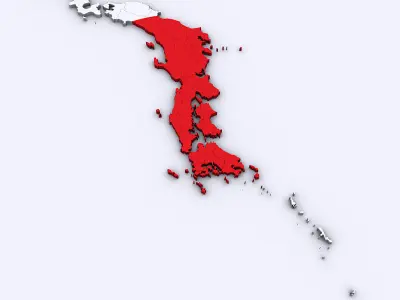 Map of Japan 3D model