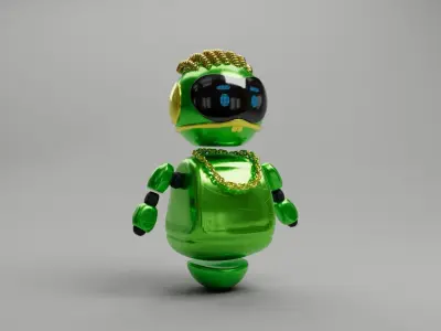 stylized Bot Animals Rigged Low-poly 3D model