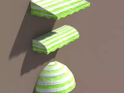 Awning Misc Architecture Low Poly 3 Colors Low-poly 3D model