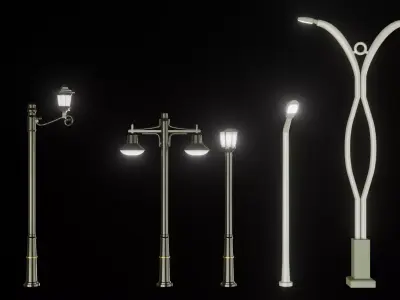 Classic Victorian Street Lamp - Game Ready PBR Low-poly 3D model