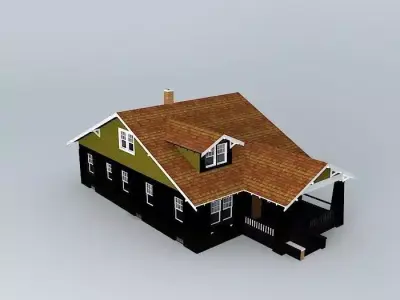 House with roof Free 3D model