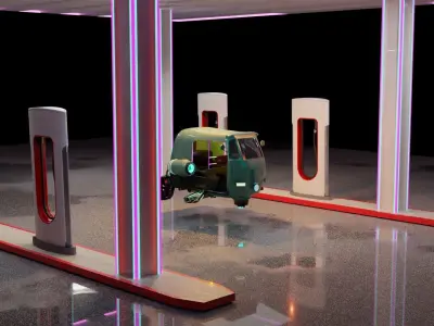 futuristic tuk tuk Low-poly 3D model