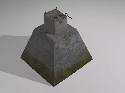 old broken pillar Low-poly 3D model