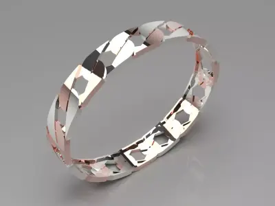 Two-tone wicker bangle model bg0004 3D print model