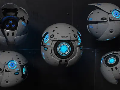 Sci Fi Drone Low-poly 3D model