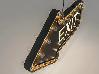 Light Bulb Loft Exit Signage 3D model