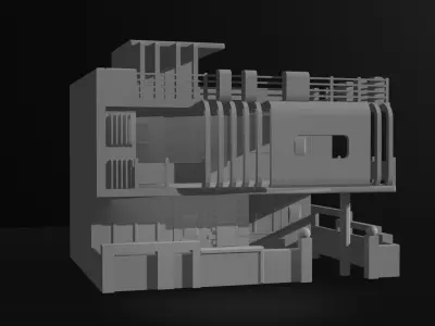 3D low poly Modern House Low-poly 3D model