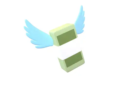 Cartoon Money With Wing V1 004 Low-poly 3D model