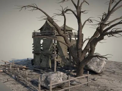 Survival Tent v9 3D model