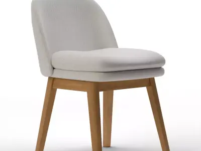 Wayne Dining Chair Boucle White Blonde Low-poly 3D model