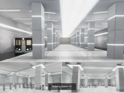 Subway Stations Collection Interiors 3D Model Pack