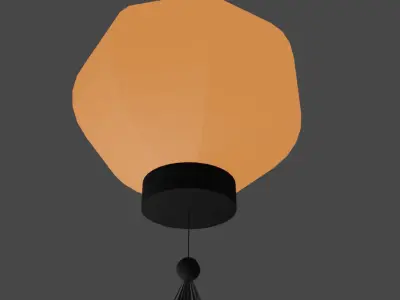 Traditional lighting equipment of Japan Low-poly 3D model