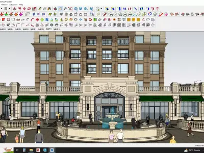 Apartment building in classical style sketchup exterior 3D model