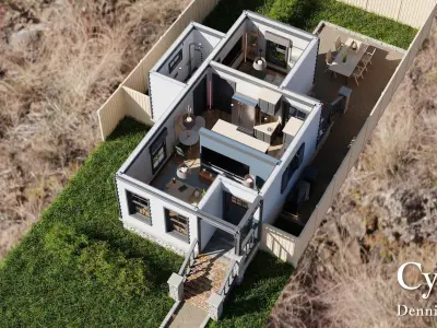 Modular Classic Style American House 1 Low-poly 3D model