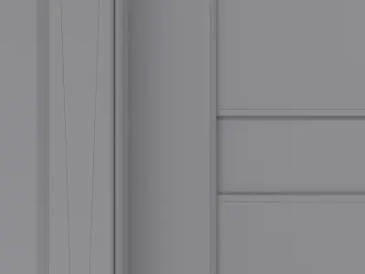 White wood interior door with white glass inserts 3D model