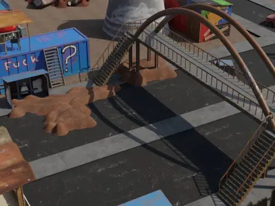 Apocalypse City Items Low-poly 3D model