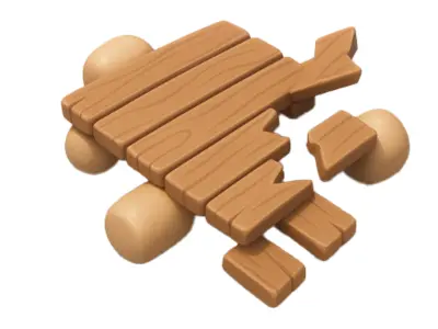 Beach Items Low-poly 3D model