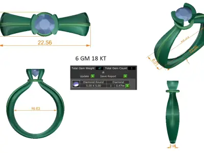 Women Ring  Render 3dm STL OBJ FBX Details 3D print model 107
