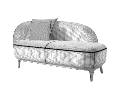 Soufflot 1 Armed Sofa 3D model