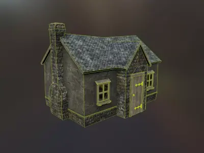 Stone Cottage Low-poly 3D model