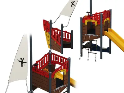 Kids playground Pirate carave 3D model