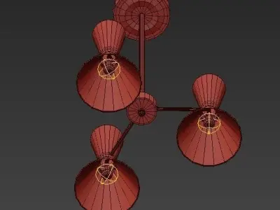 CAIRO Chandelier 3 Arm White 3D model