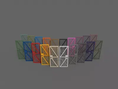 PBR Metal Door Gate B Low-poly 3D model