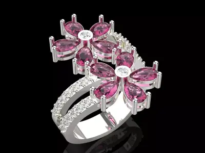 wedding bridal stl 3dm jewelry ring model jr00237 3D print model