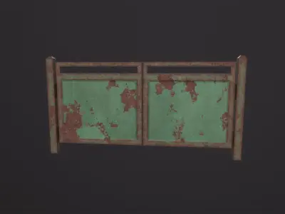 Old Metal Gate 3D Model Low-poly 3D model