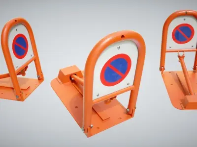 Traffic Safety Devices Pack Low-poly 3D model