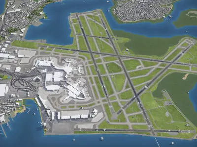 Boston - Logan International Airport - BOS Low-poly 3D model