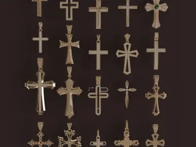 Diamond Cross Pendants Limited Edition Designer Collection 3D print model
