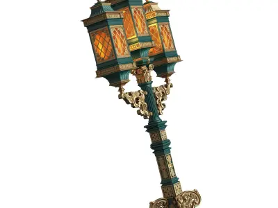 Classic Street Light 0202 Low-poly 3D model