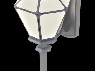 Wall hung ornate architectural scene light exterior fixture Low-poly 3D model