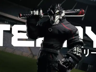 Stylized Male Furry Game Character - Terry Low-poly 3D model