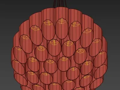 KRAVITZ modern pendant light - gold 3D model