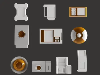 100 Scifi Interior Environment Parts Plus  Alphas Vol 1 Low-poly 3D model