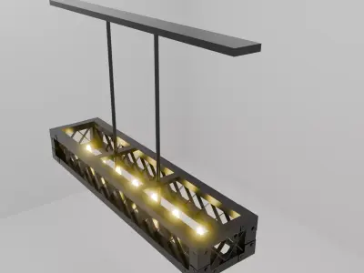 Black Metallic Hinged Chandelier  3D model 3D model