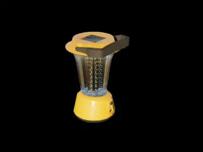 camping lamp with solar panel 3D model
